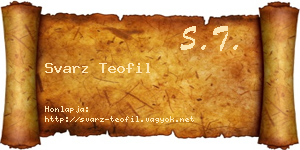 Svarz Teofil névjegykártya